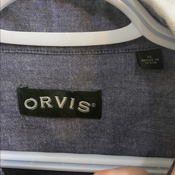 Orvis Soft Flannel Pearl Snap Men’s Button Shirt XL Cotton Western Blue Cream - Picture 2 of 8